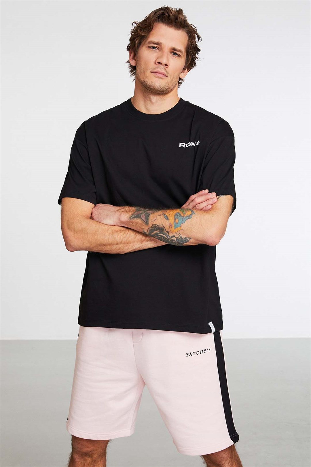 HASHTAG Örme Oversize Siyah  T-Shirt