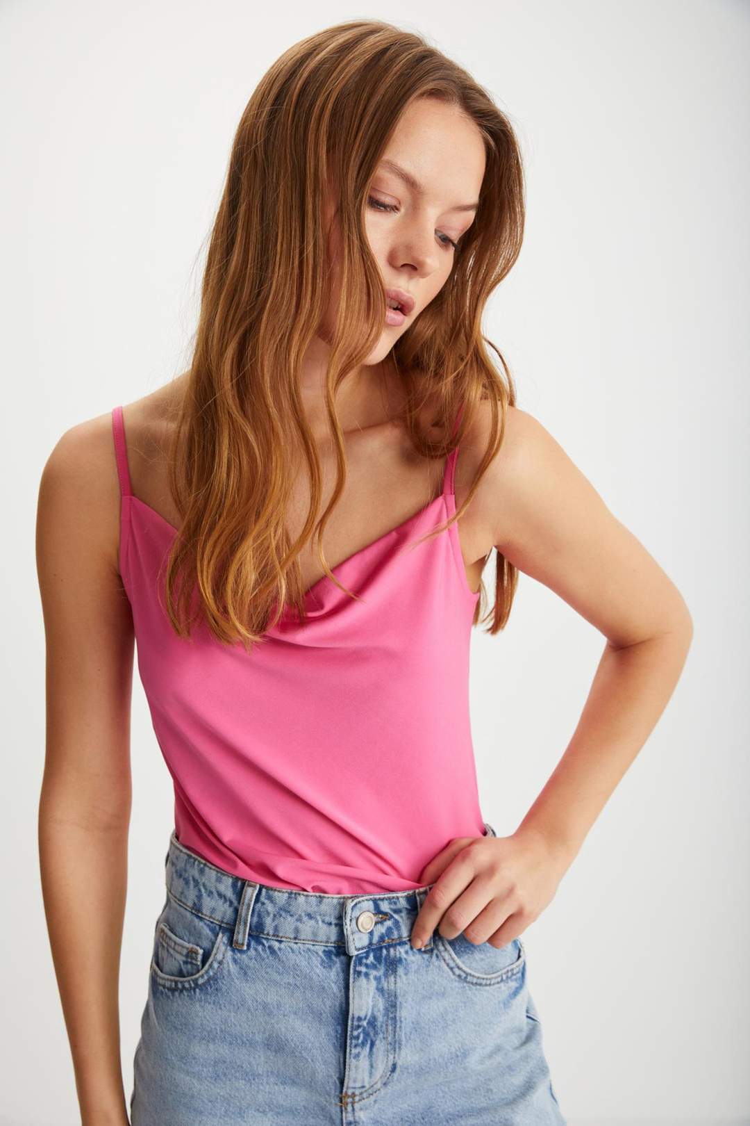 HELINNA  Relaxed Pembe Tekli Bluz