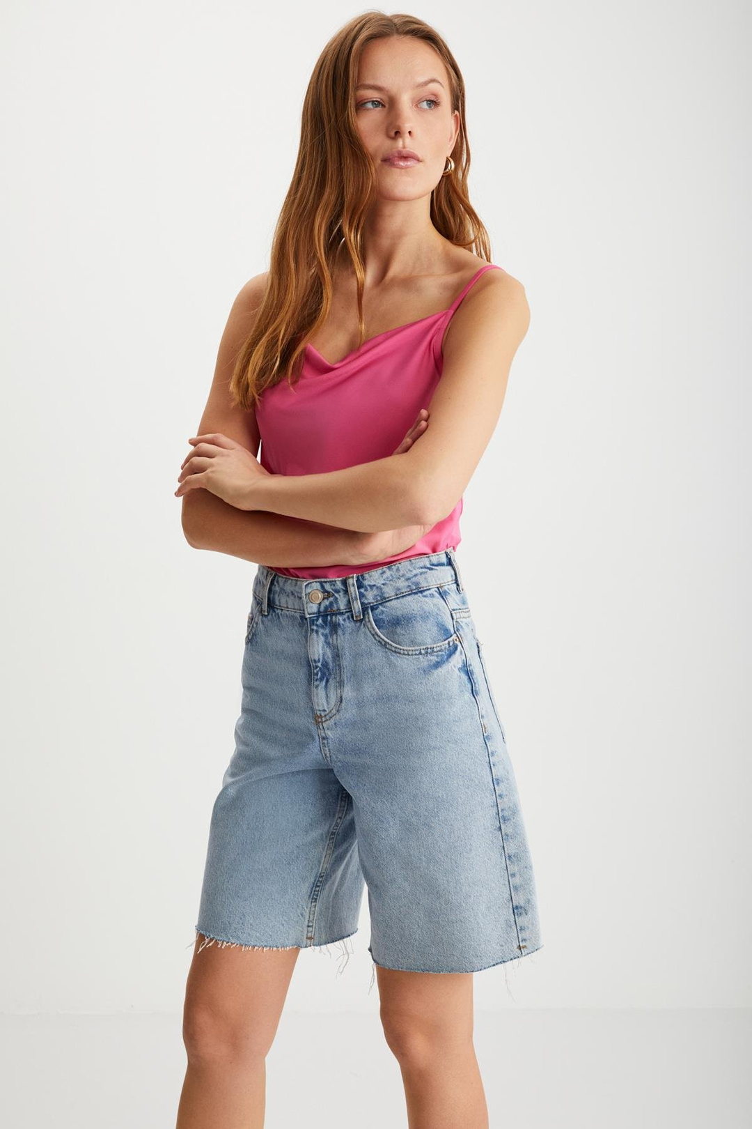 HELINNA  Relaxed Pembe Tekli Bluz