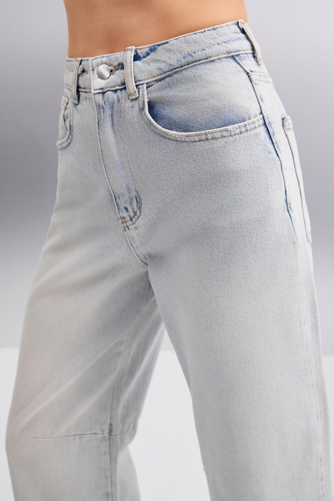 HELMI Regular Regular Gri Tekli Jeans