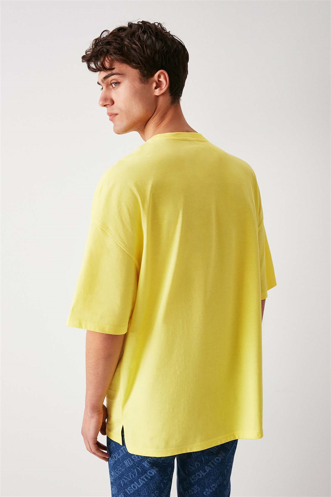 HİGH Örme Ekstra Oversize Sarı  T-Shirt