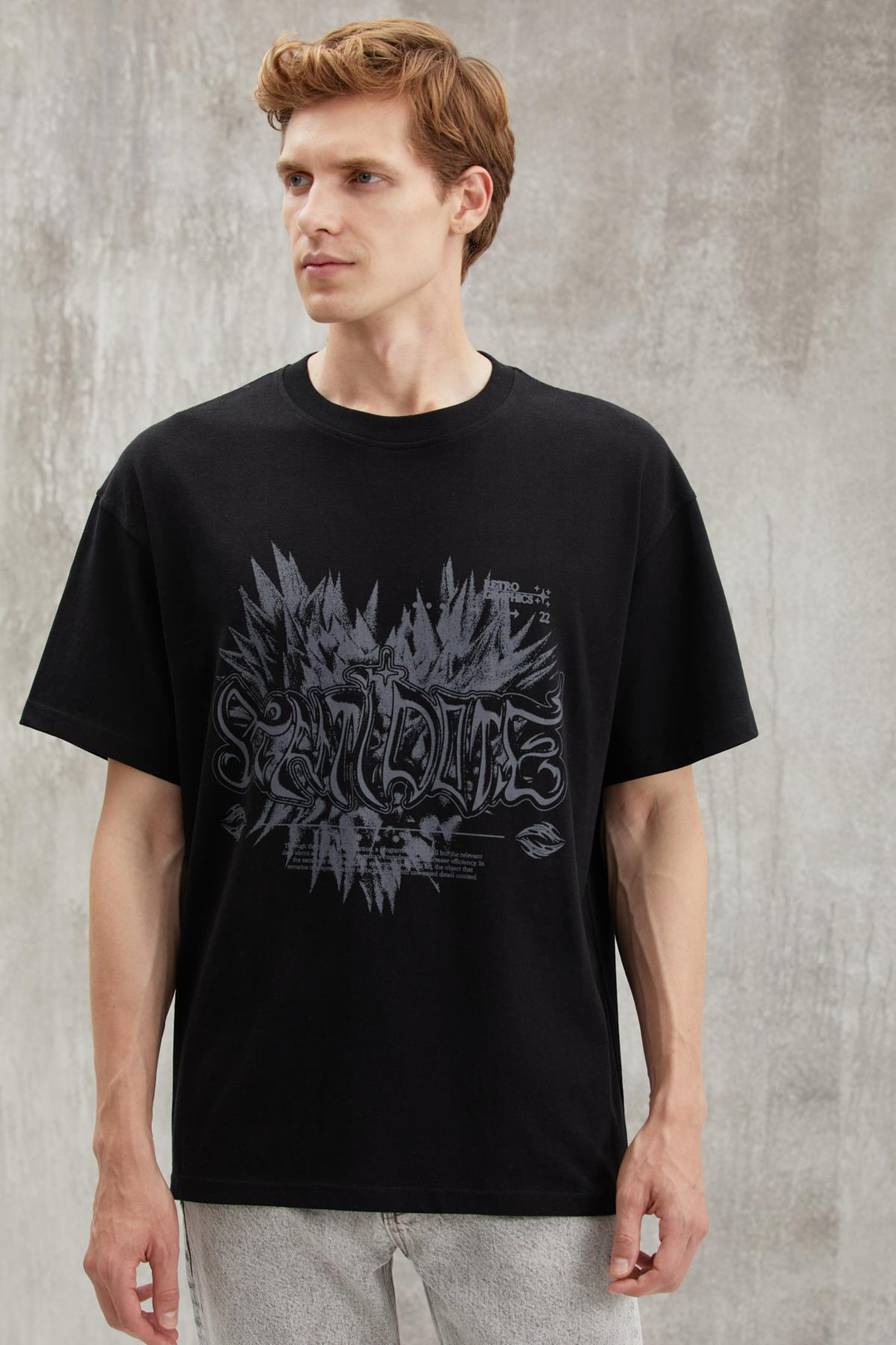 HOANG  Relaxed Siyah Tekli T-Shirt