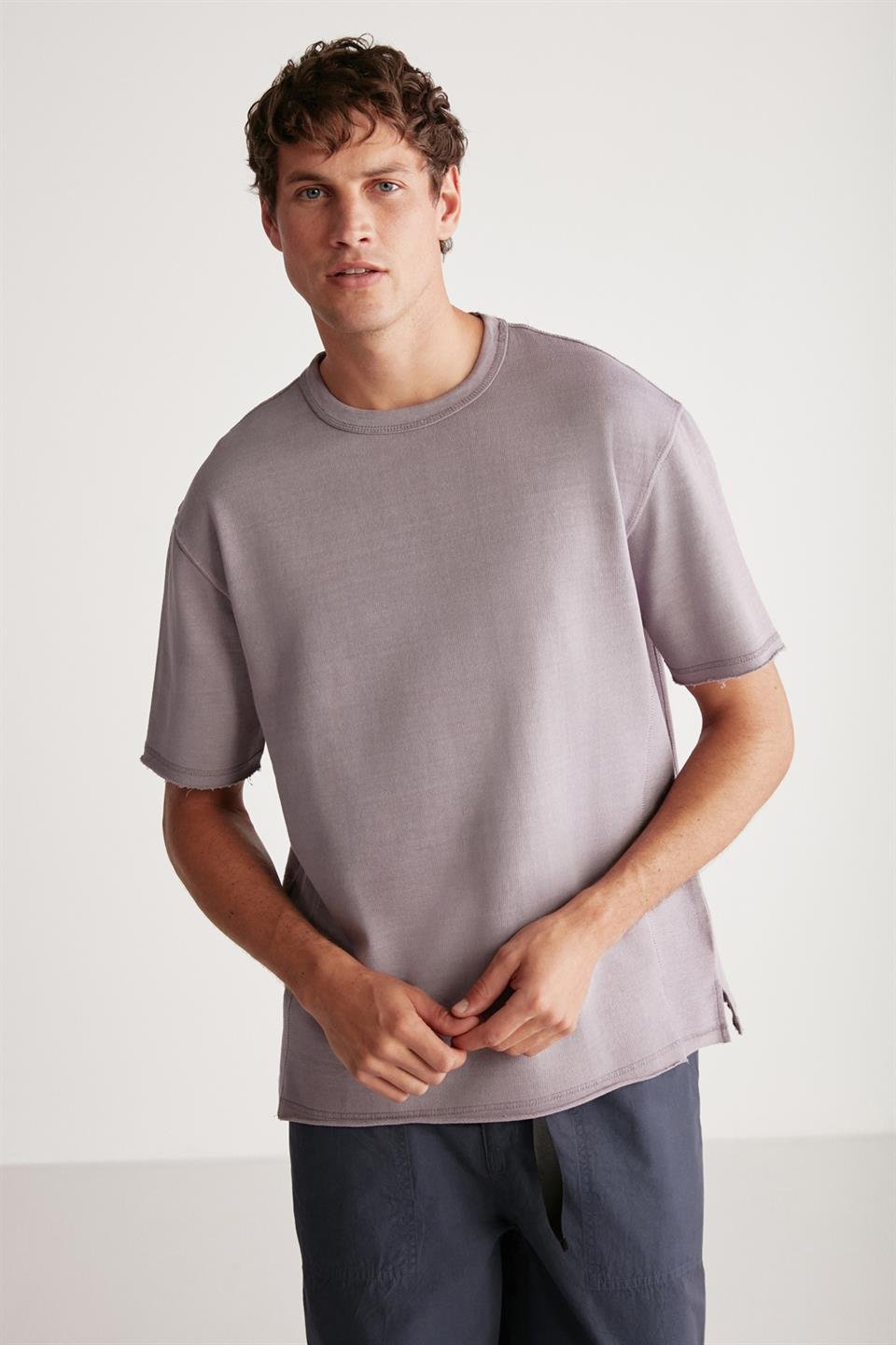 HUGHIE Örme Oversize Lila  T-Shirt