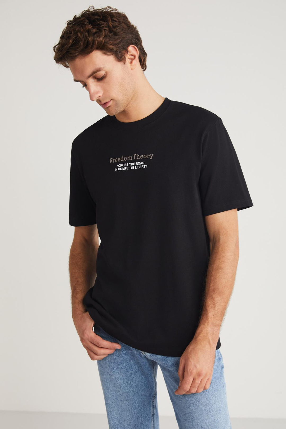 IGNACIO  Relaxed Siyah Tekli T-Shirt