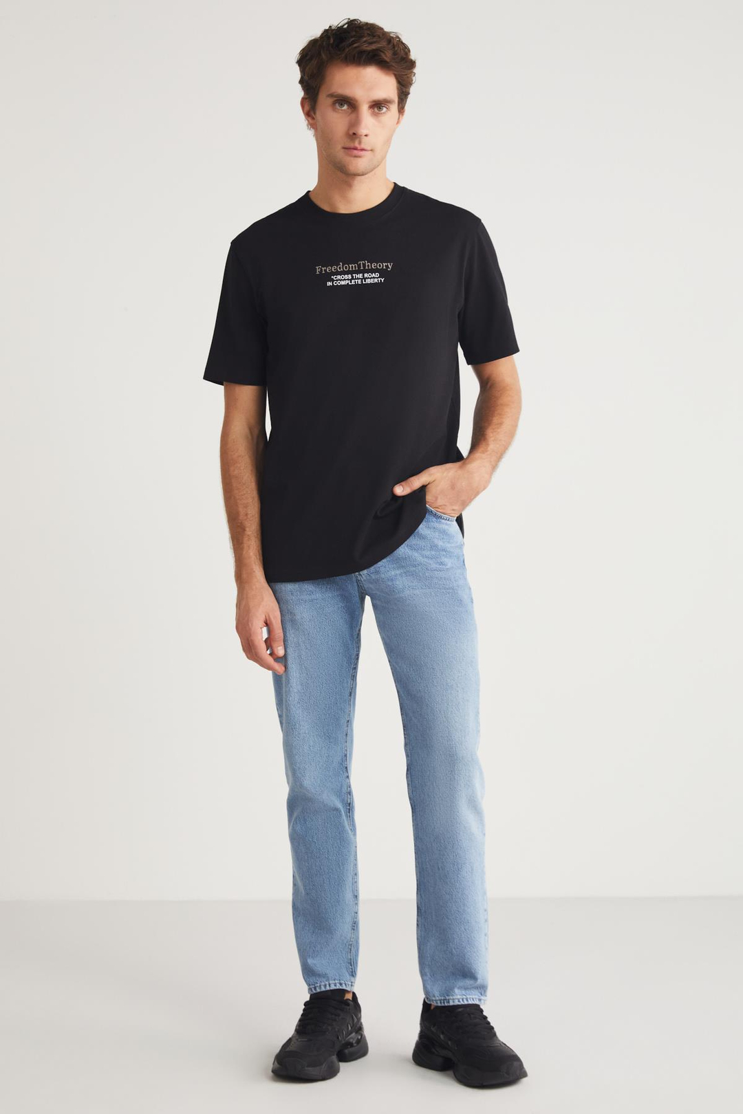IGNACIO  Relaxed Siyah Tekli T-Shirt