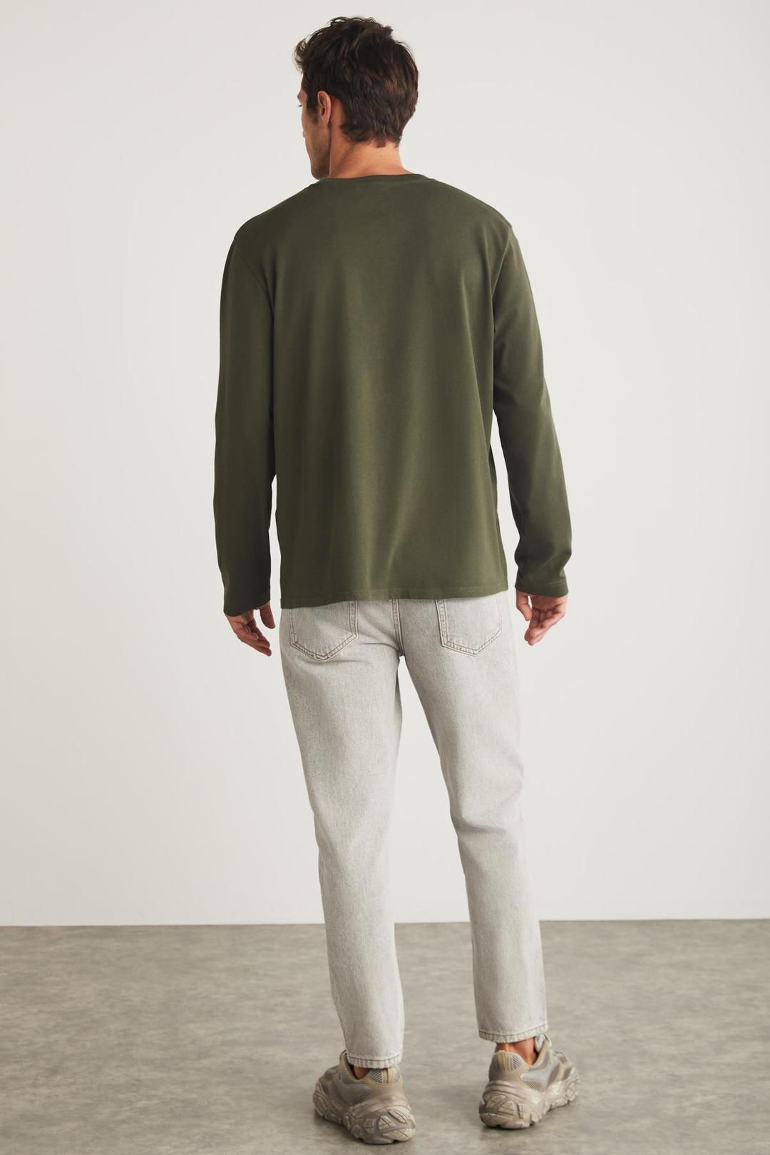 IRENE Basic Oversize Haki Tekli T-Shirt