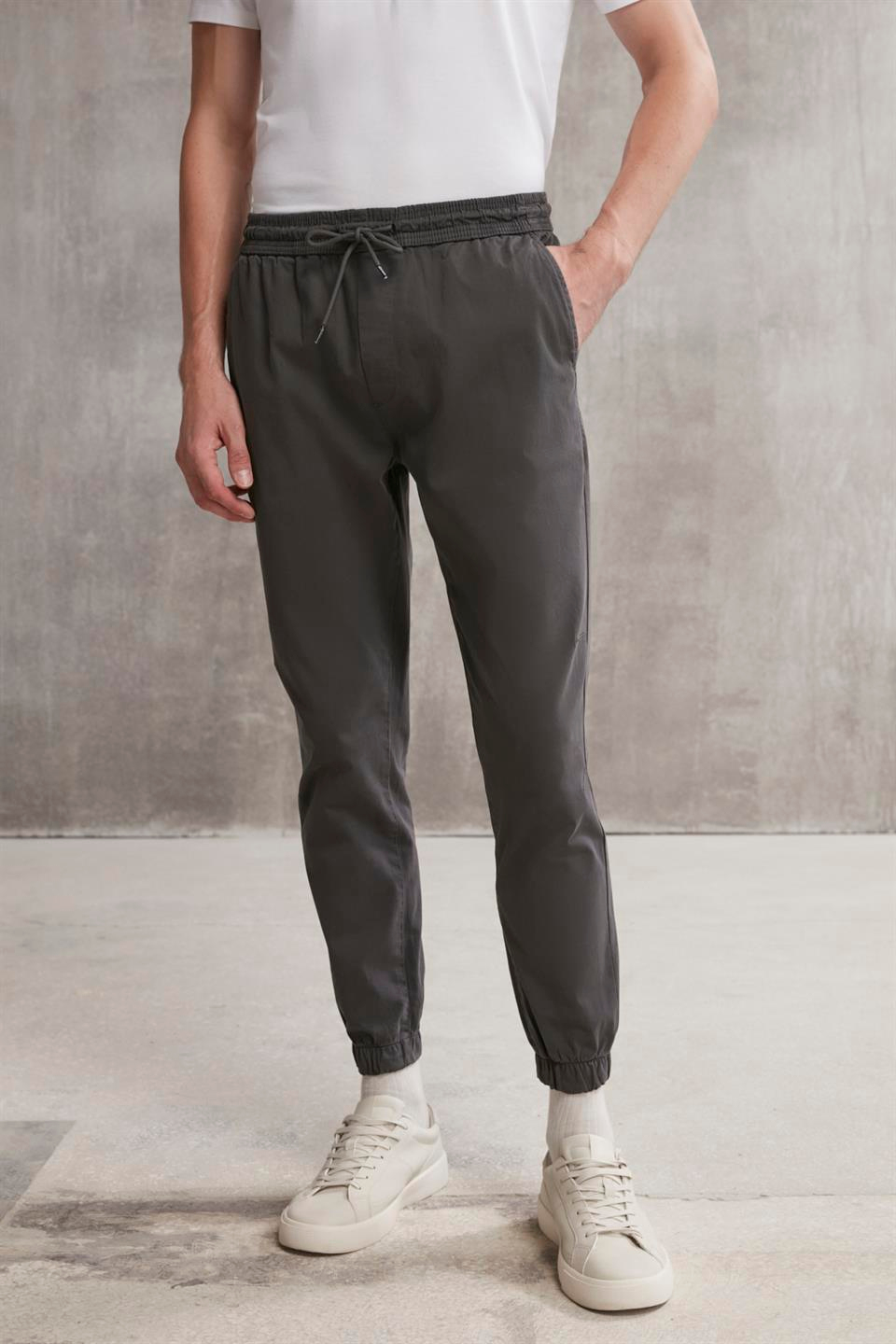 JAKOB  Comfort Antrasit Tekli Pantolon