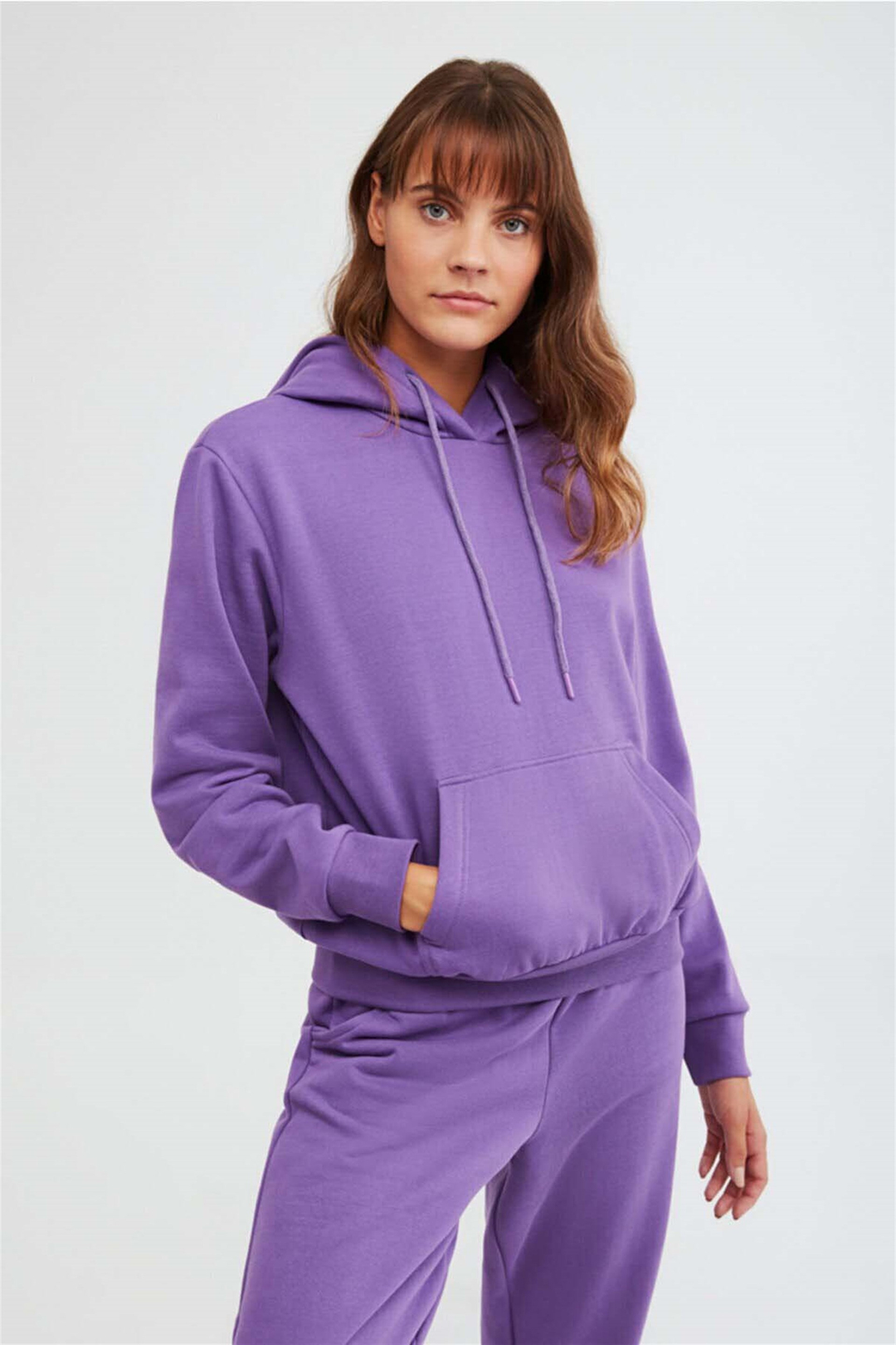 JANE Örme Comfort Fit Mor  Sweatshirt