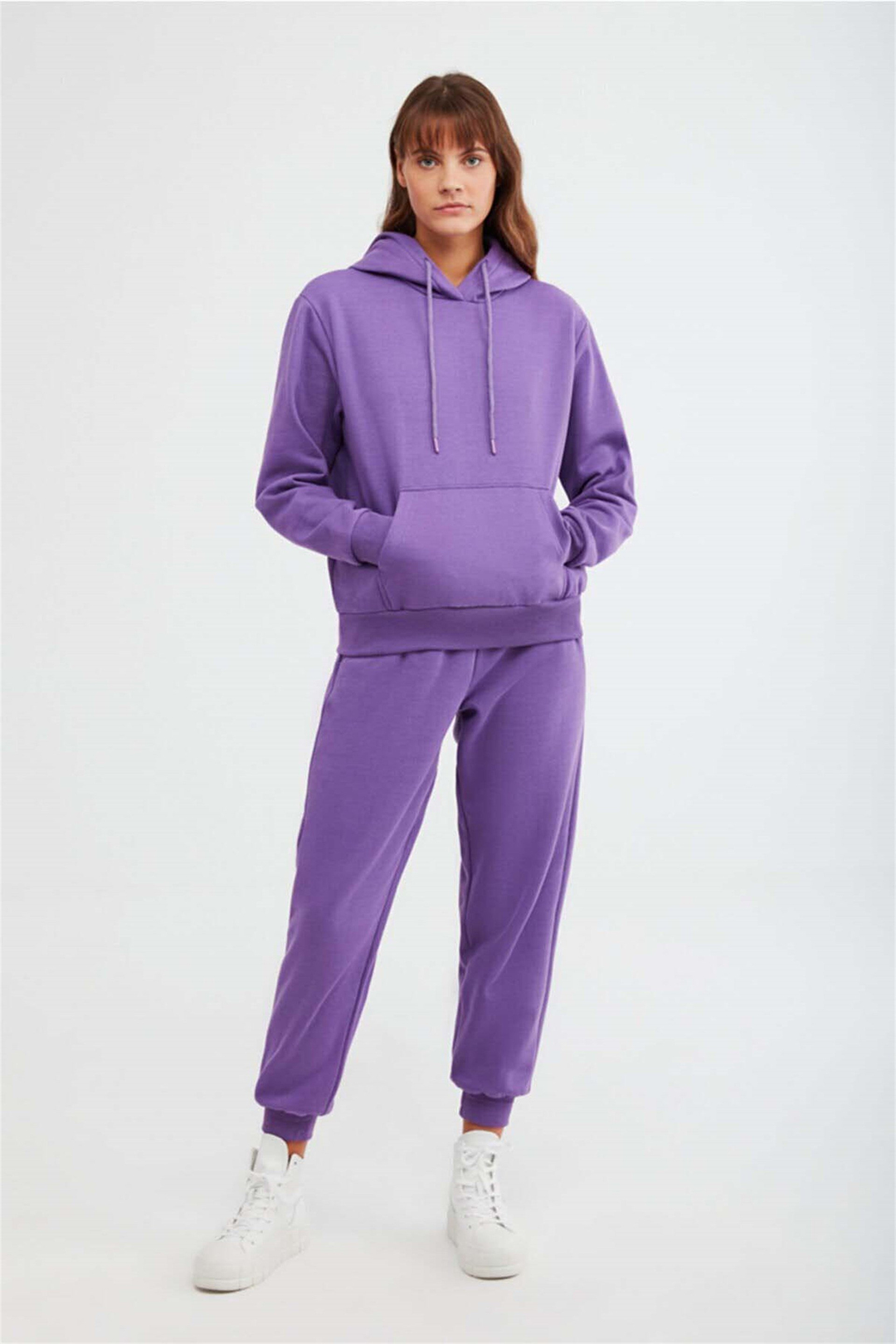 JANE Örme Comfort Fit Mor  Sweatshirt