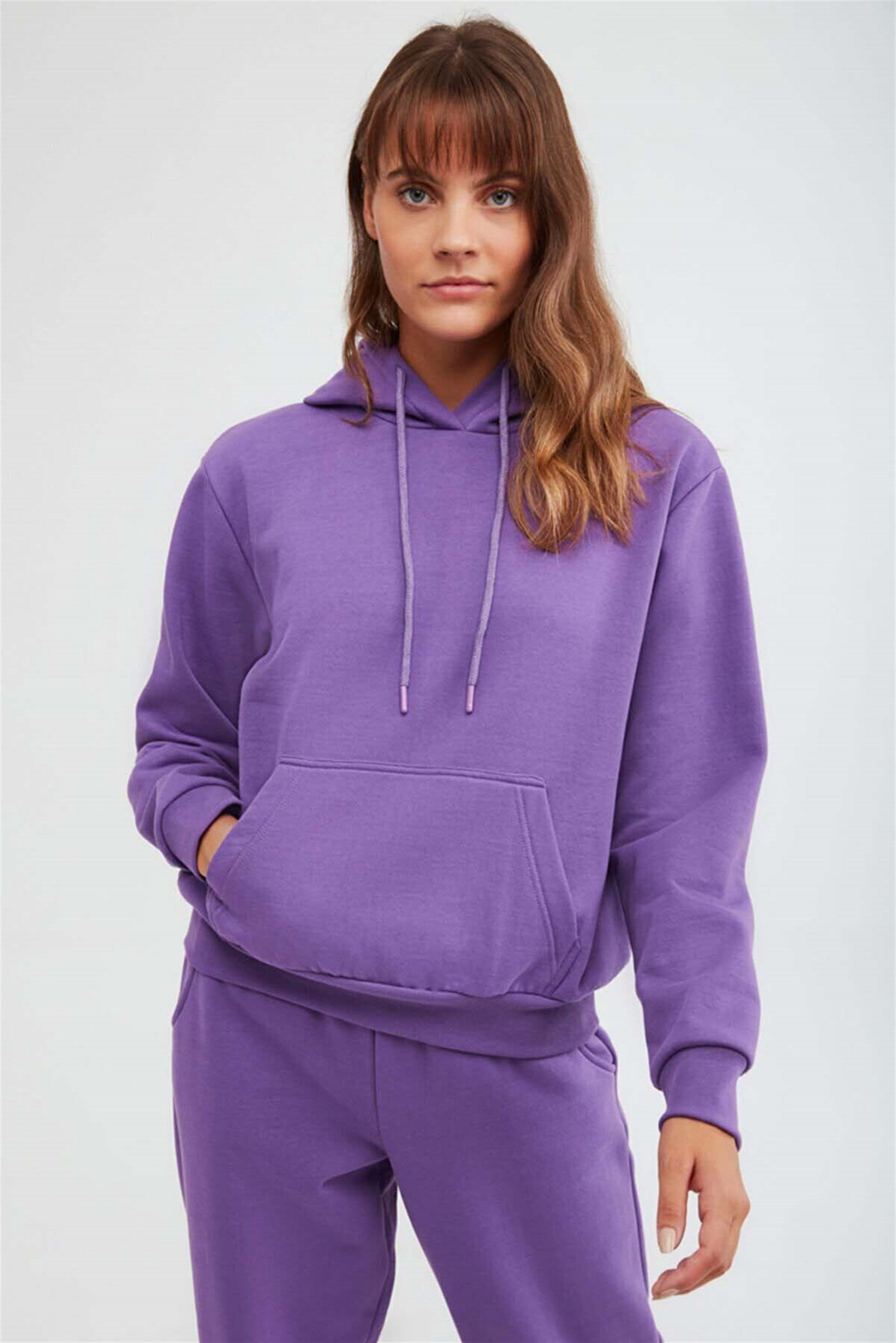 JANE Örme Comfort Fit Mor  Sweatshirt