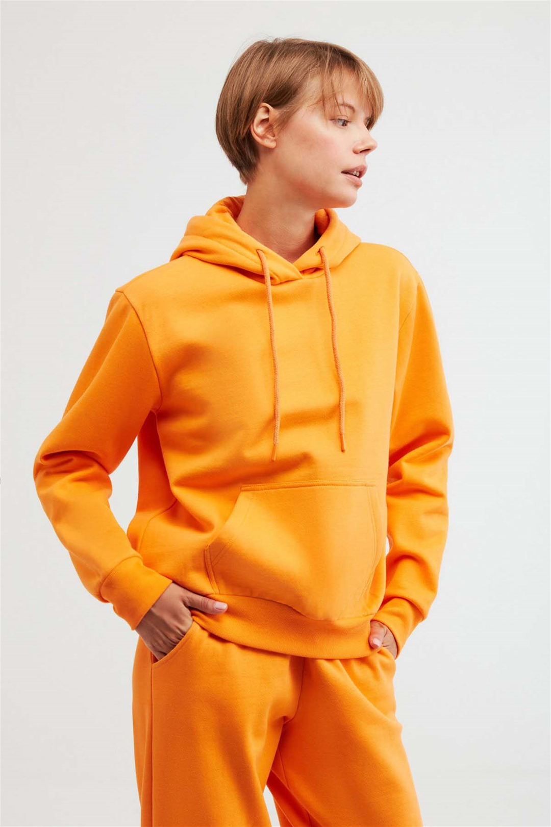 JANE Örme Comfort Fit Turuncu  Sweatshirt