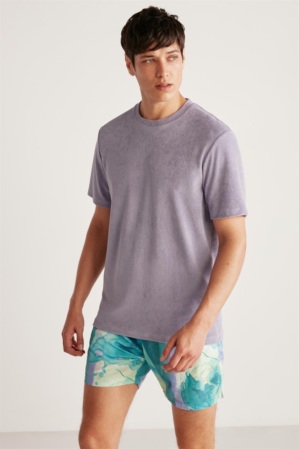 JAVED Örme Regular Mor  T-Shirt