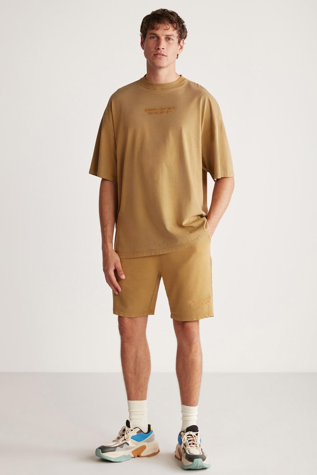 JEFFREY  Oversize Haki Tekli Alt-Üst Takım