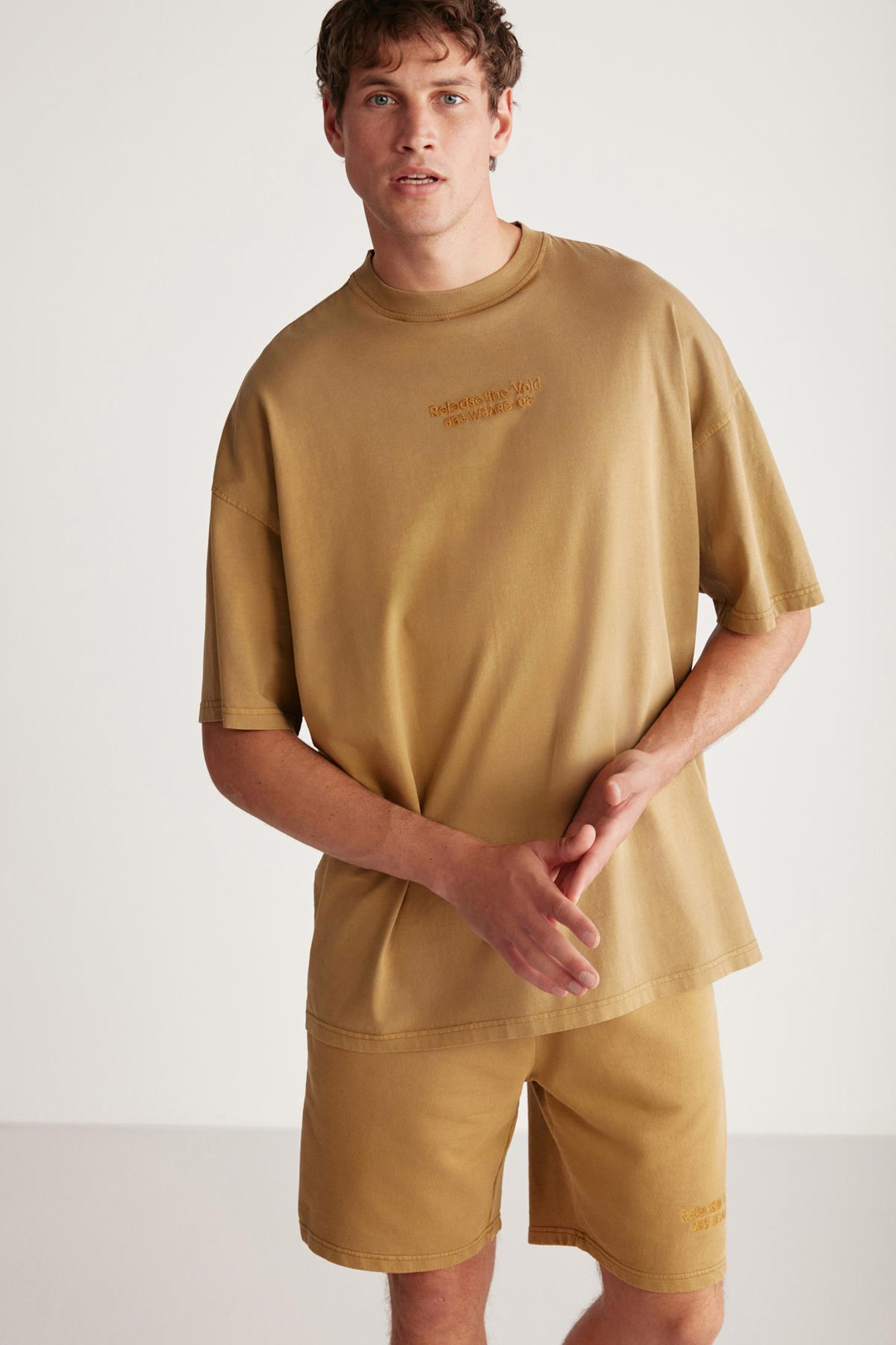 JEFFREY  Oversize Haki Tekli Alt-Üst Takım
