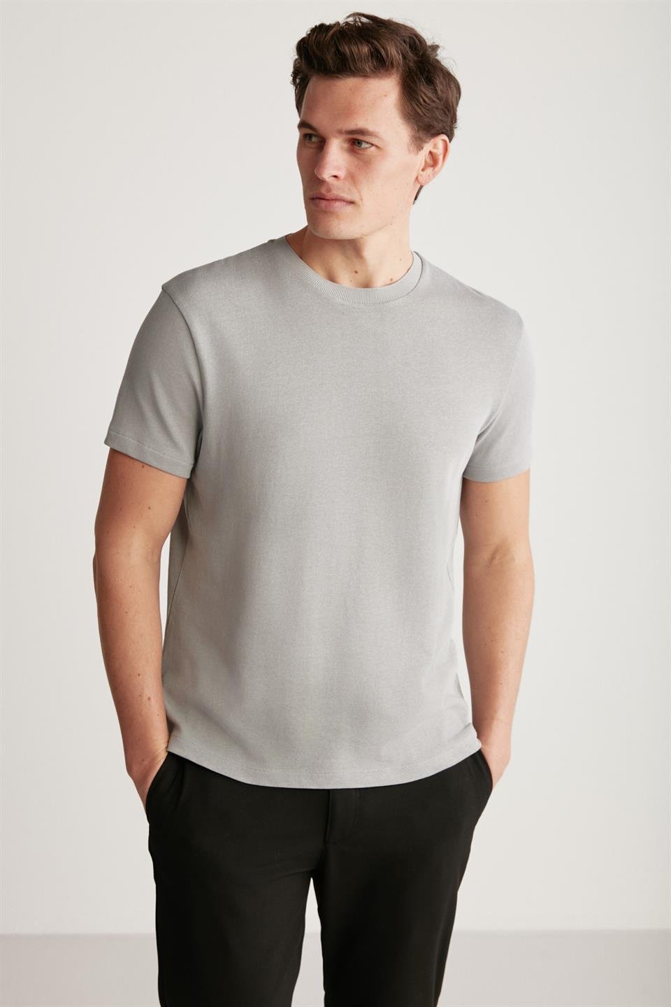 JEREMY Örme Regular Gri  T-Shirt