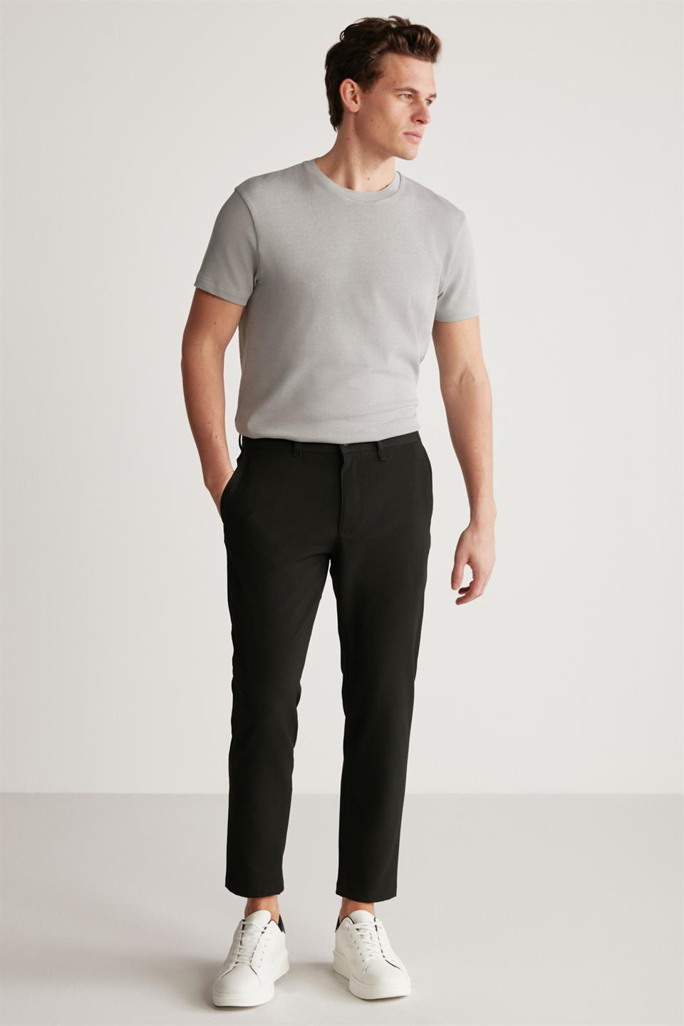 JEREMY Örme Regular Gri  T-Shirt