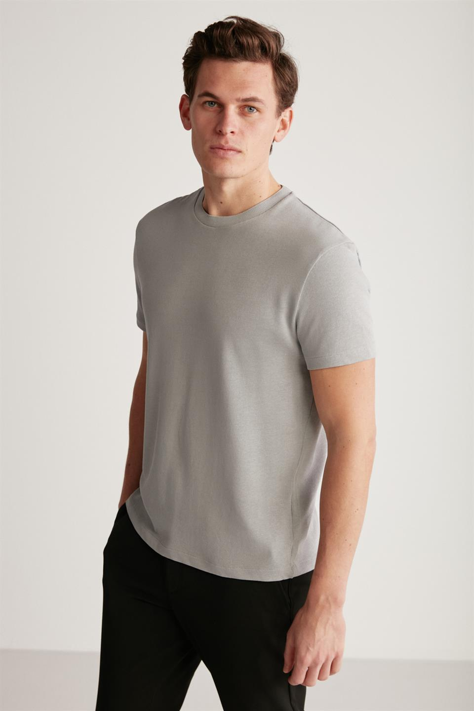 JEREMY Örme Regular Gri  T-Shirt
