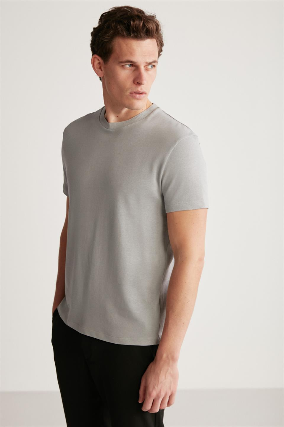 JEREMY Örme Regular Gri  T-Shirt