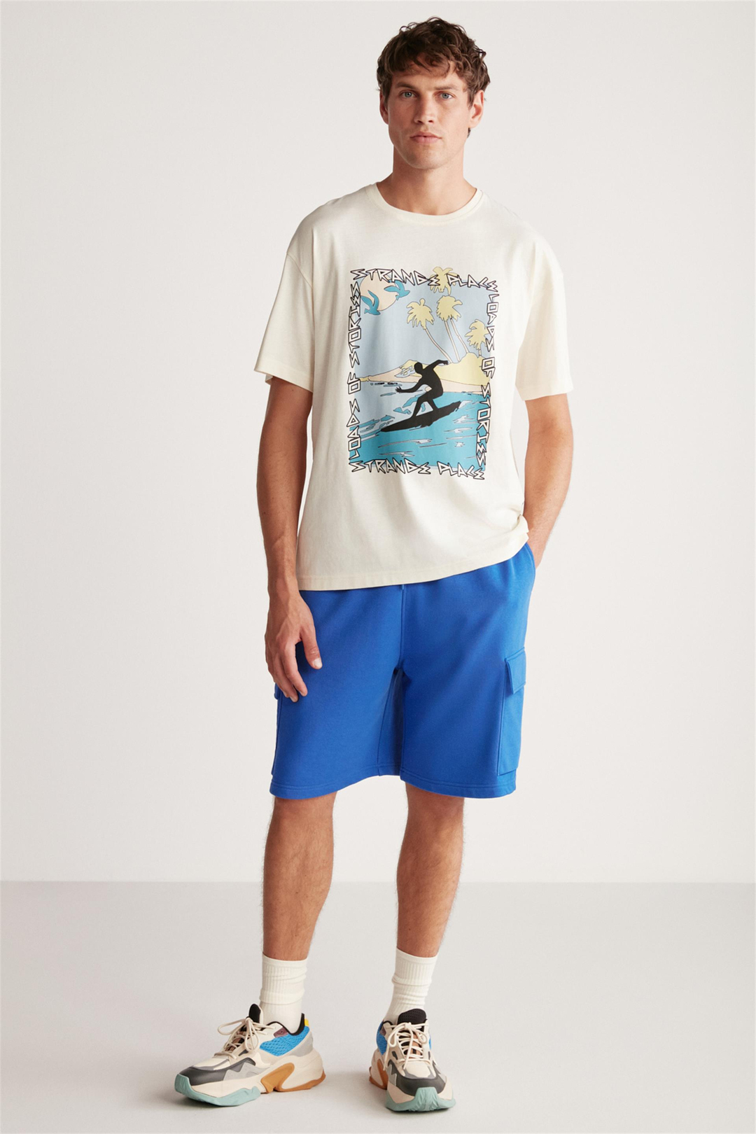 JEROME Örme Oversize Vanilya Tekli T-Shirt