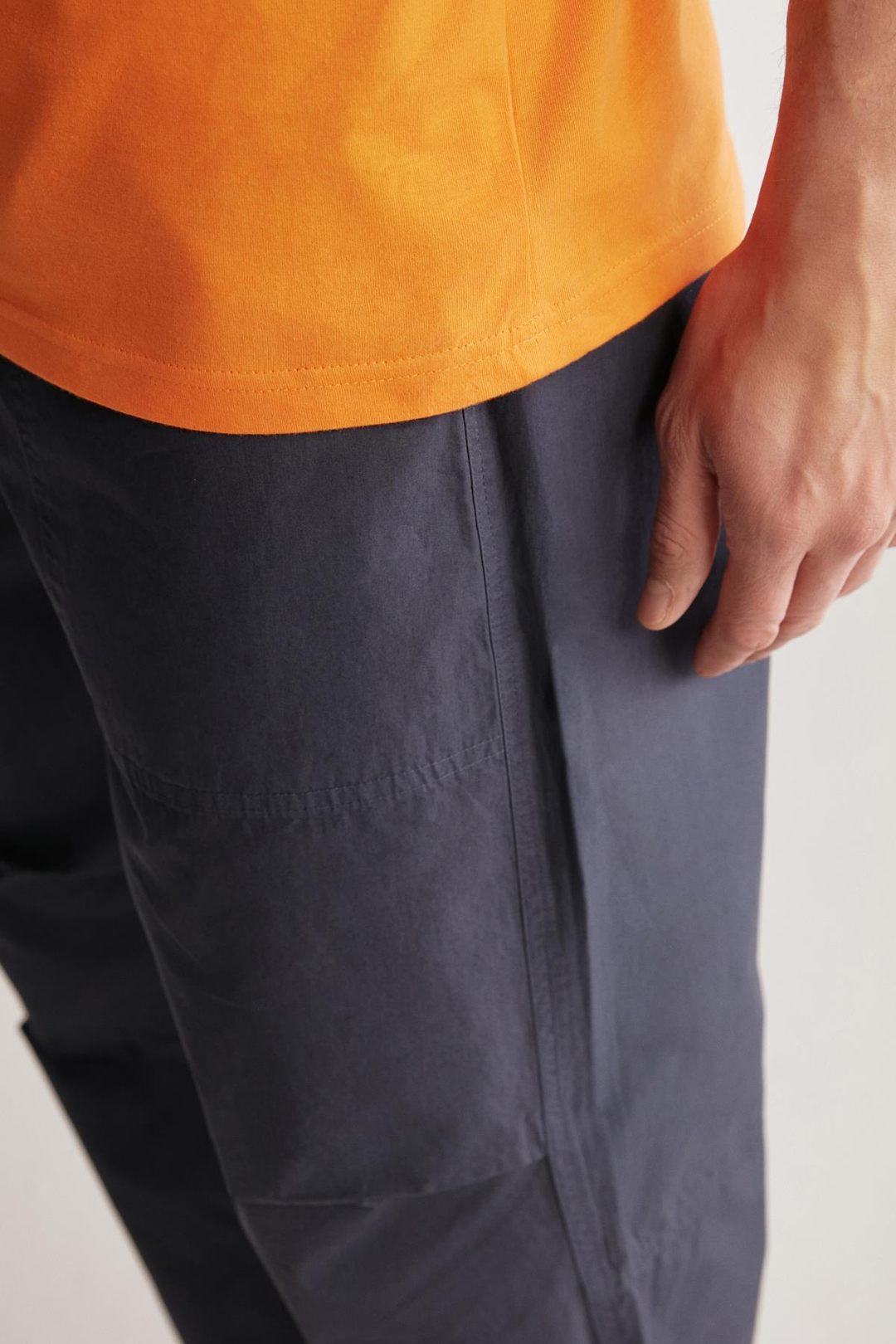 JETT Erkek %100 Organik Pamuklu Kalın Dokulu Oversize Fit Bisiklet Yaka Turuncu T-Shirt