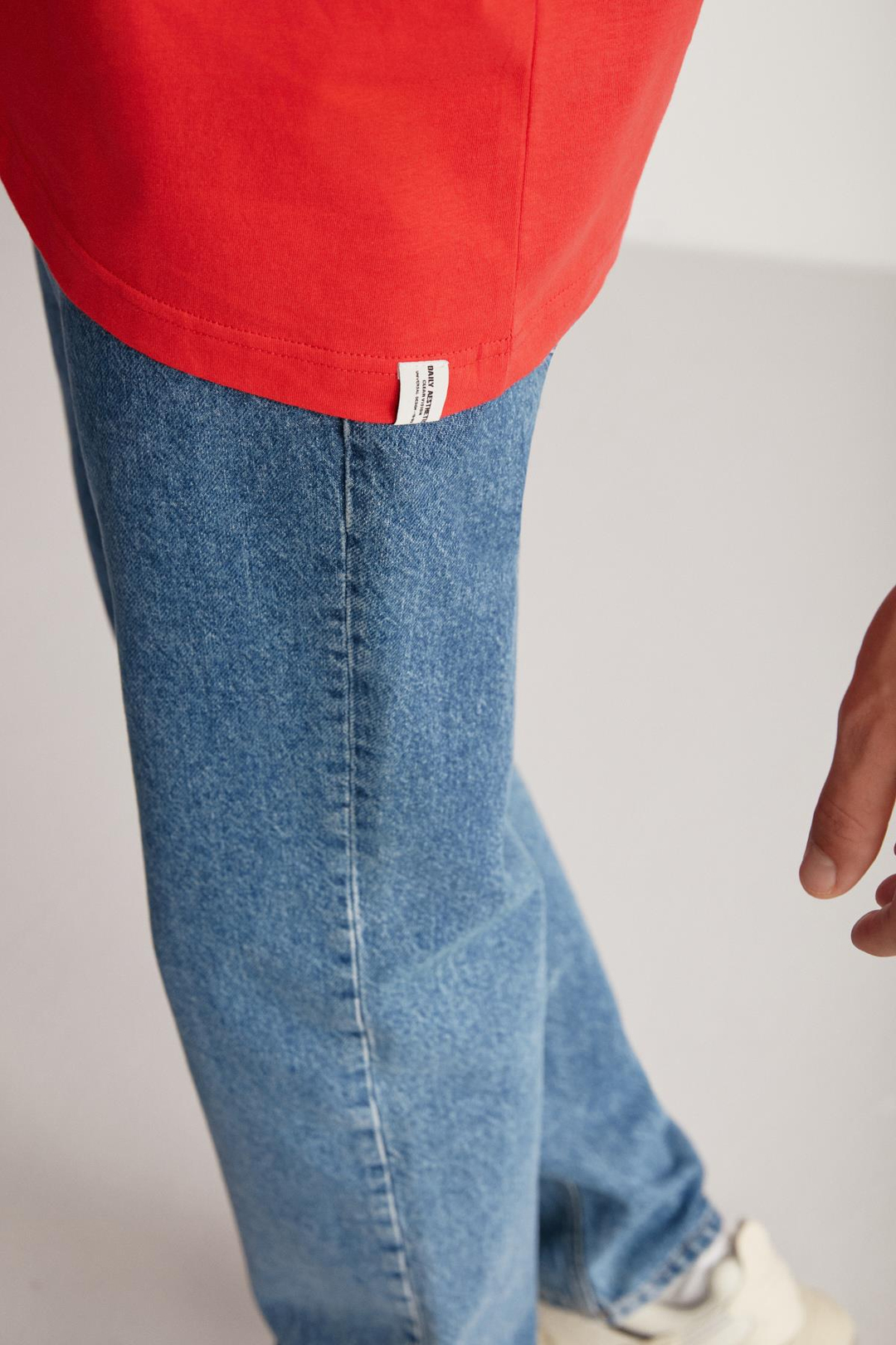 JETT Erkek %100 Organik Pamuklu Kalın Dokulu Oversize Fit Bisiklet Yaka Kırmızı T-Shirt