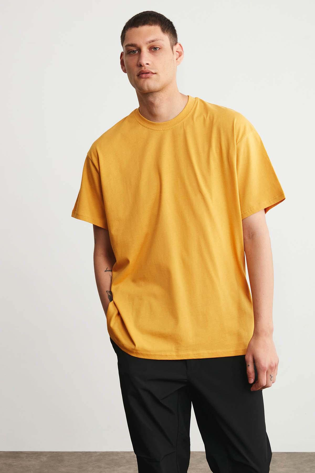 JETT  Oversize Safran Sarı  T-Shirt