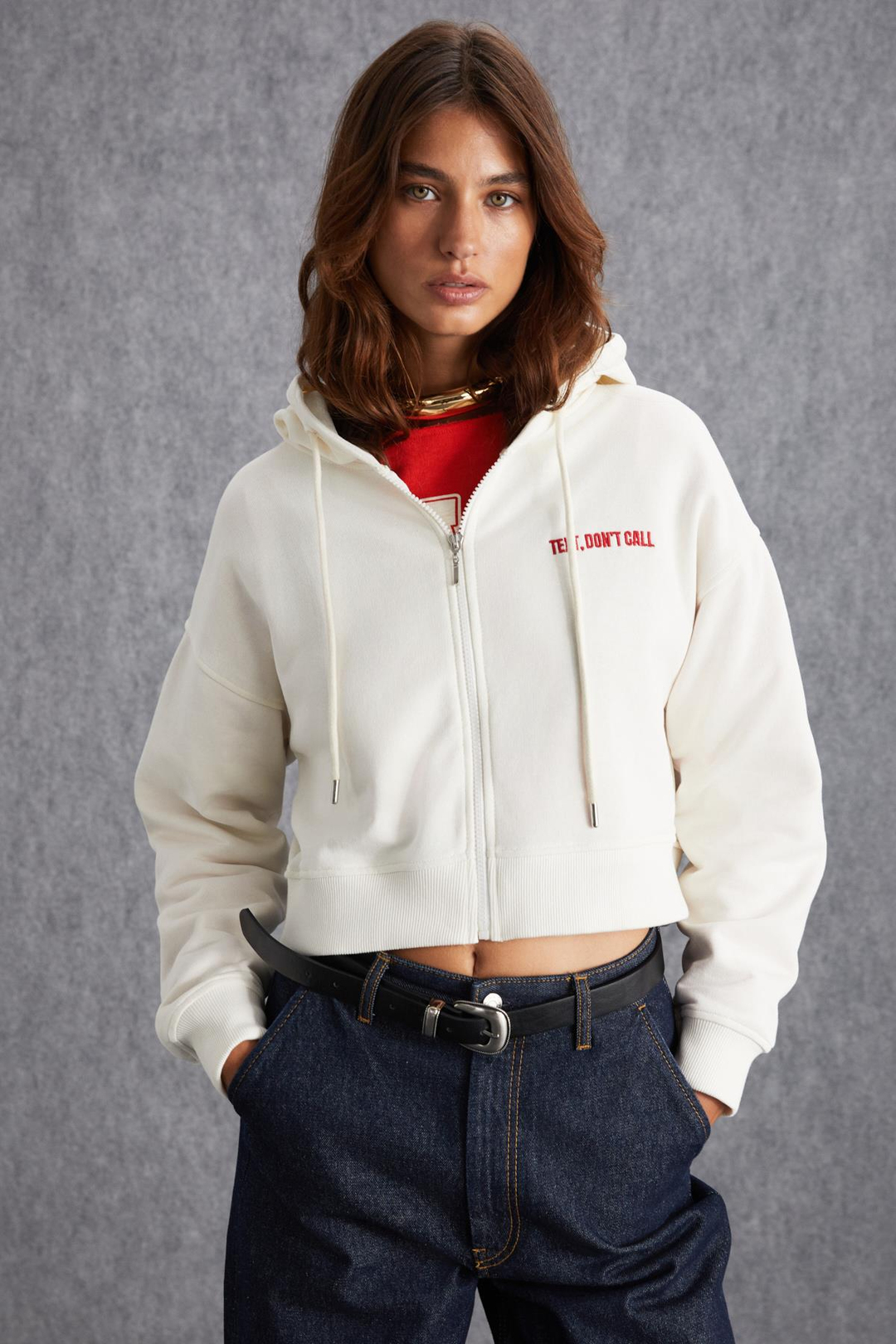 JEWEL Kadın 3 İplik Şardonlu Ekru Sweatshirt