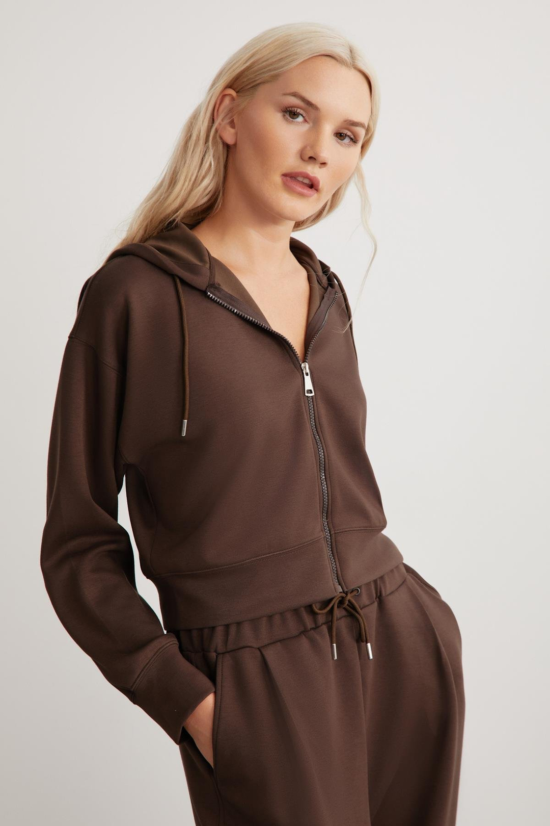 JILL  Relaxed Kahverengi Tekli Sweatshirt