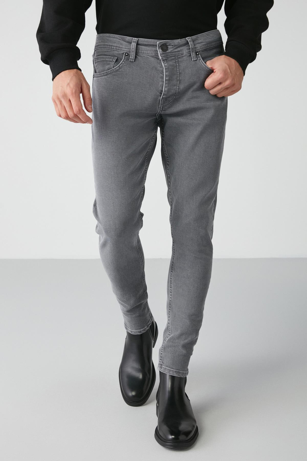 JOHEN Relaxed Skinny Gri  Jeans