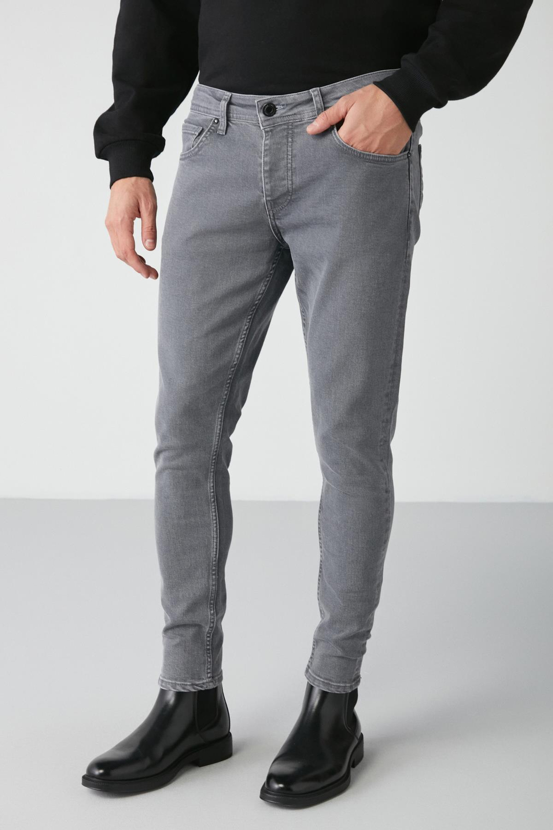 JOHEN Relaxed Skinny Gri  Jeans