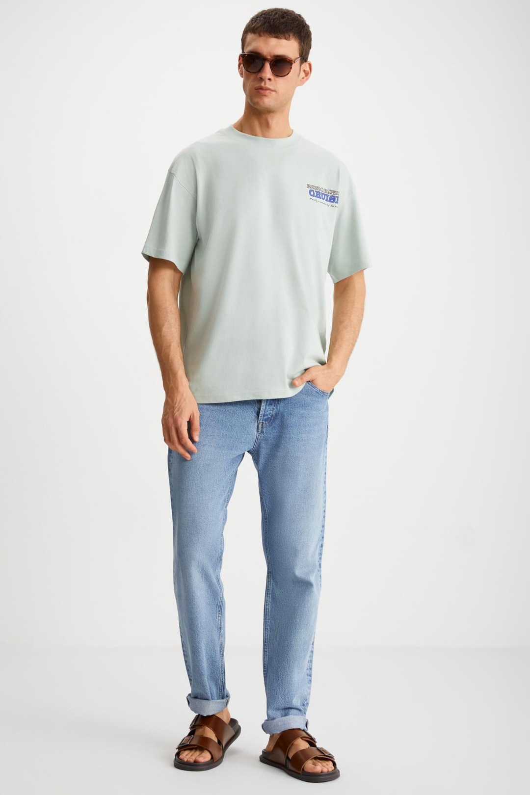 KAISEN Basic Regular Yeşil Tekli T-Shirt