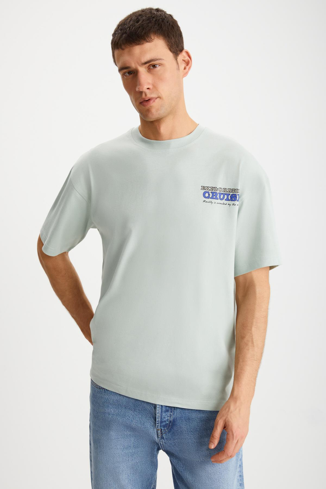 KAISEN Basic Regular Yeşil Tekli T-Shirt