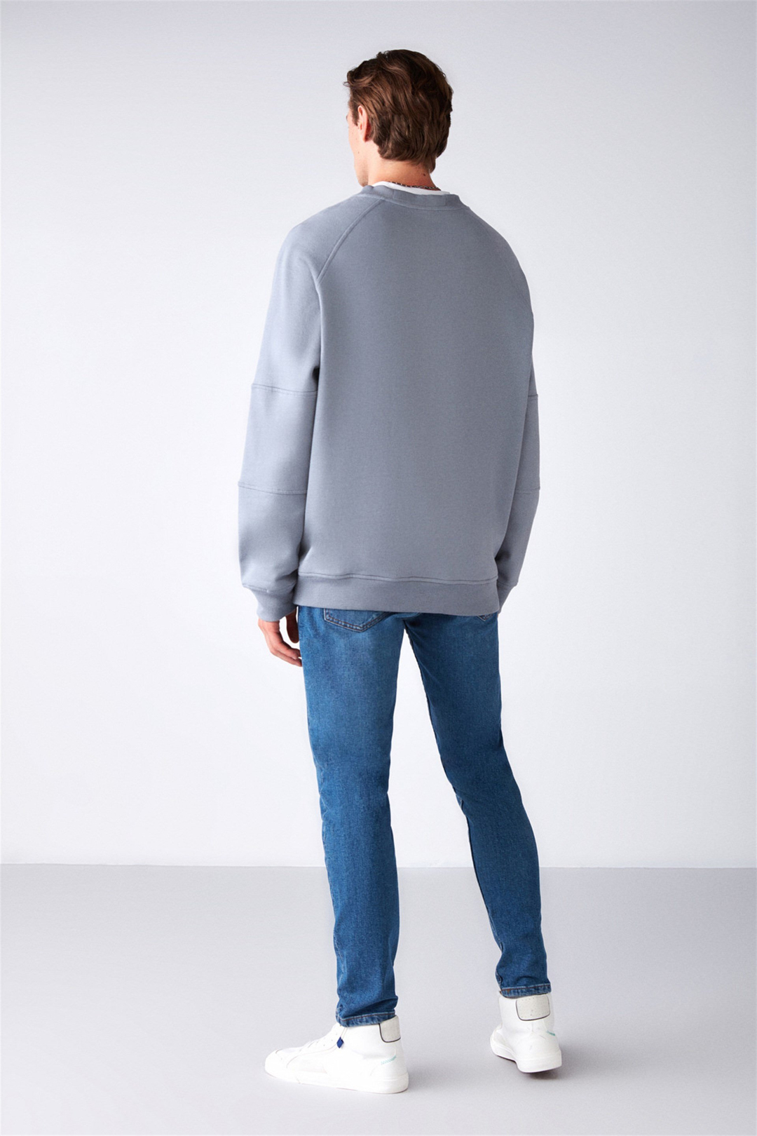 KATMAI Örme Oversize Açık Gri  Sweatshirt