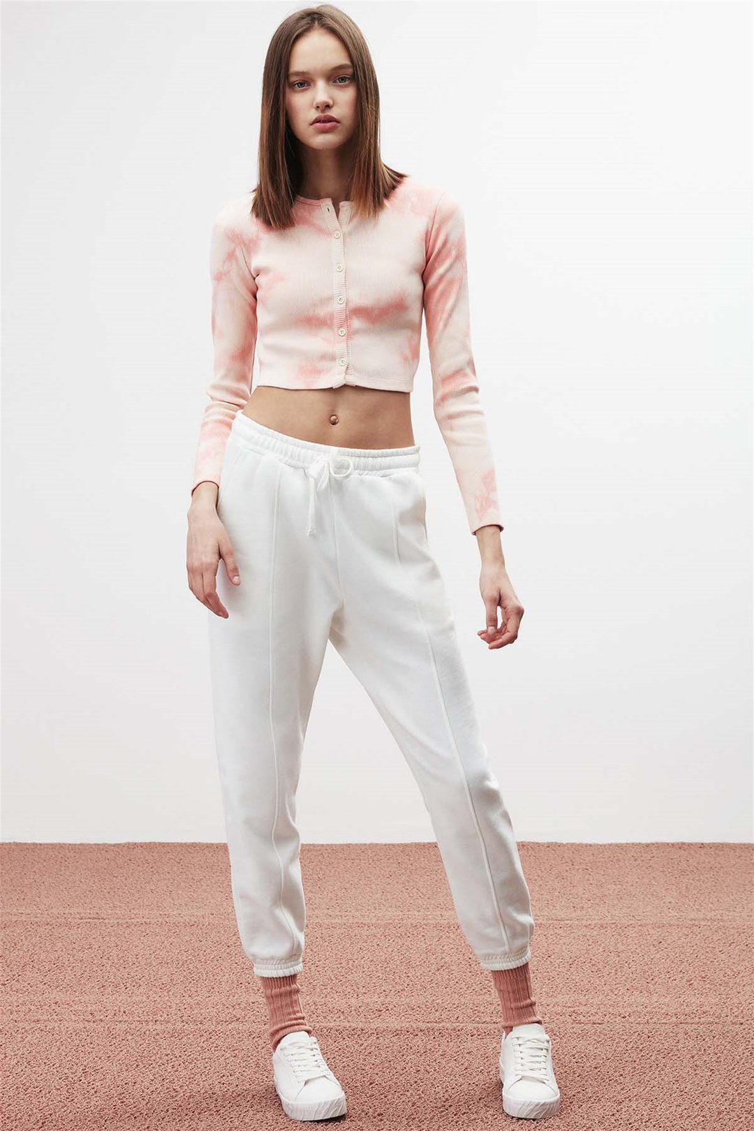 KENDRA Kaşkorse Crop Fit Pembe  Bluz