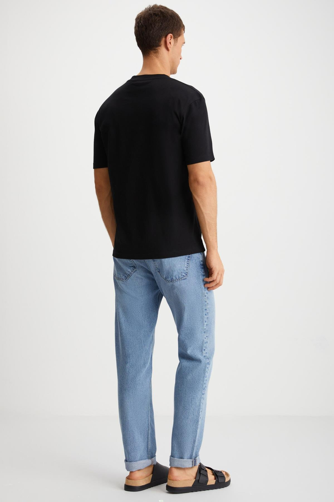 KINGSLEY Erkek %100 Pamuk Baskılı Kısa Kollu Regular Fit Siyah T-Shirt