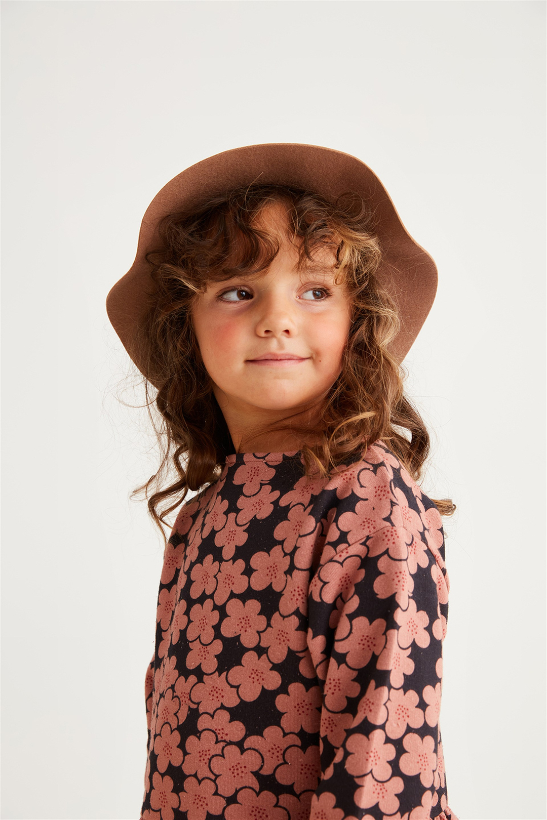 KIT Kız Çocuk Pembe Desenli Bisiklet Yaka Comfort Fit Elbise