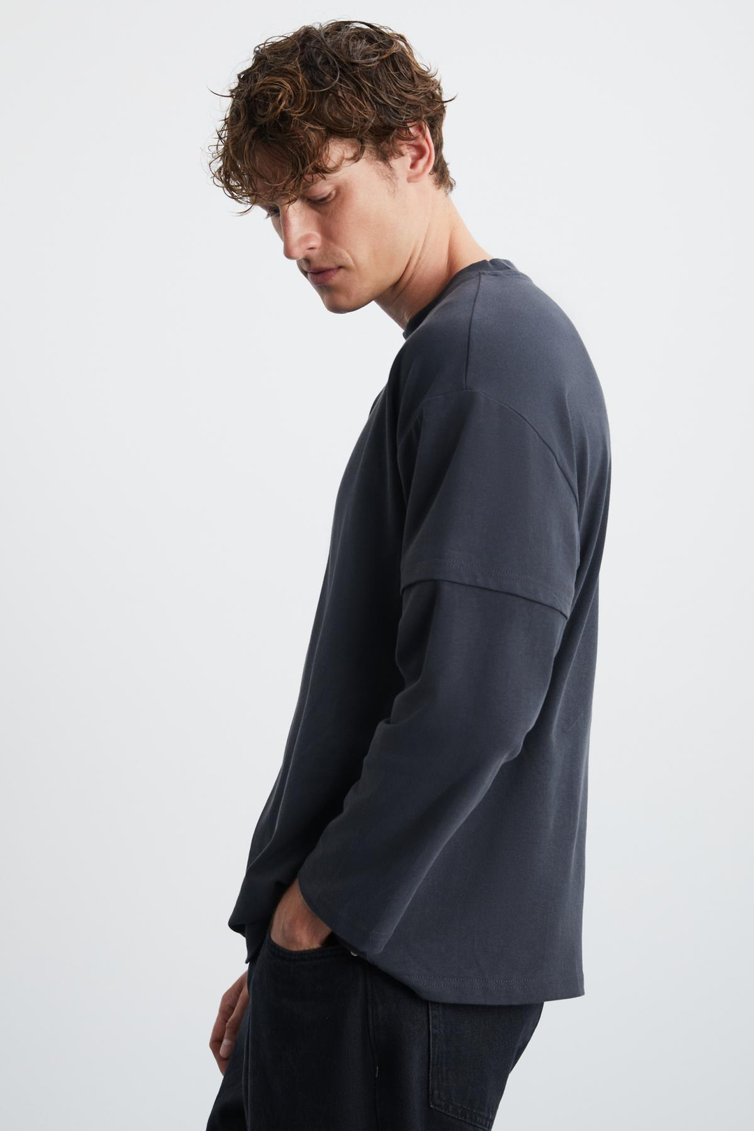 KOSTYA Erkek %100 Pamuk Antrasit T-Shirt