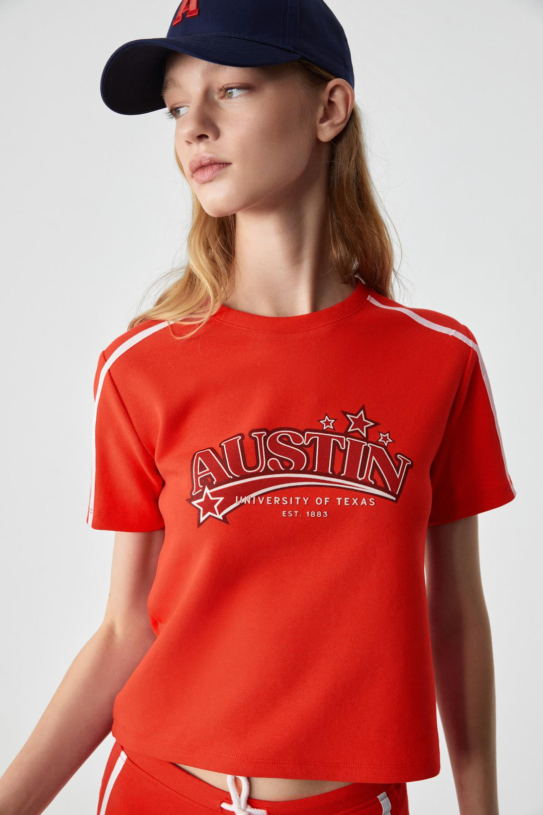 KRIEGER Kadın Baskılı Kısa Kol Kırmızı T-Shirt