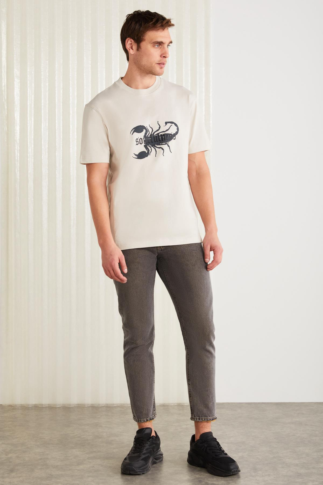 KURT Basic Regular Taş Rengi Tekli T-Shirt