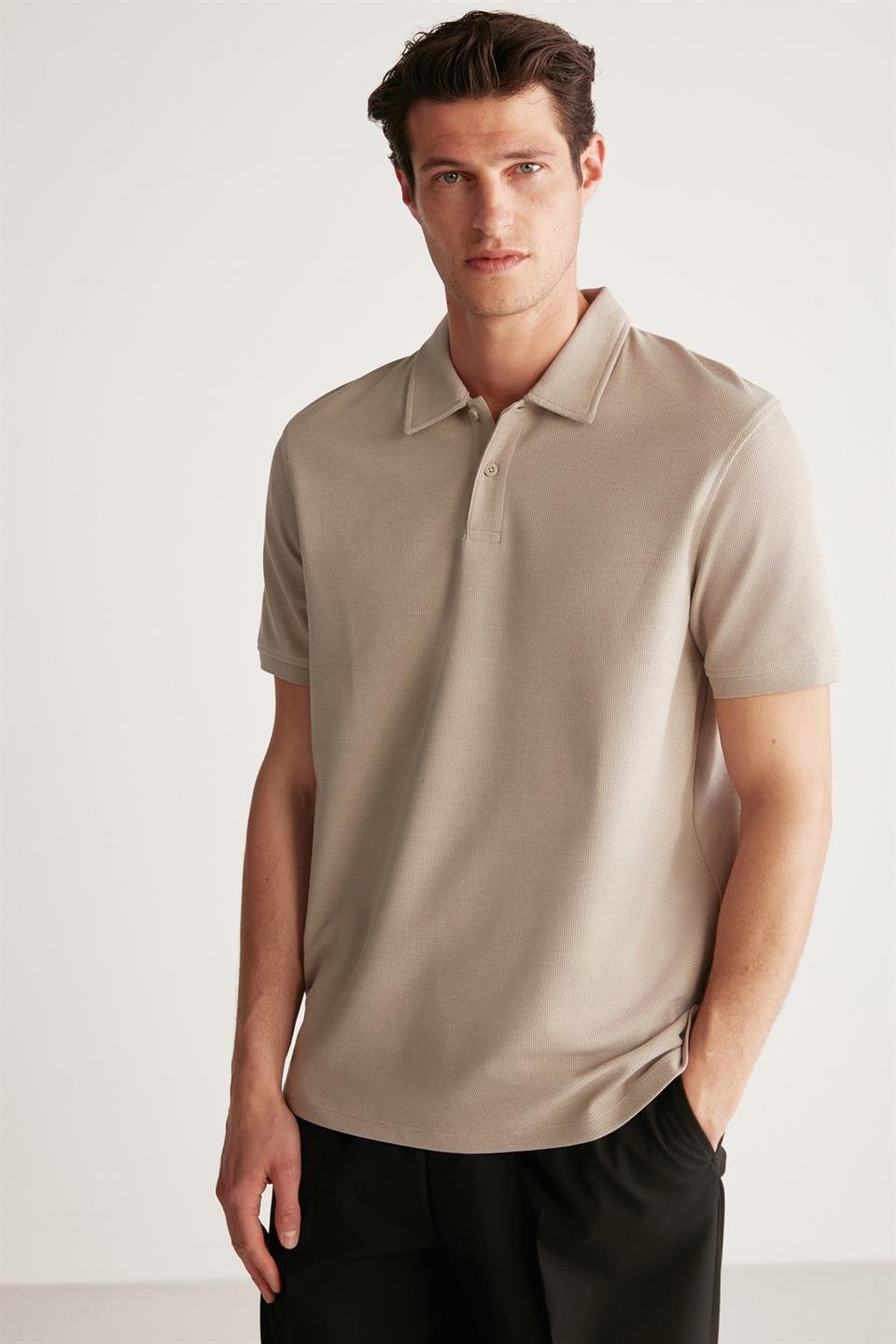 LAPORTE Örme Regular Taş Rengi  T-Shirt
