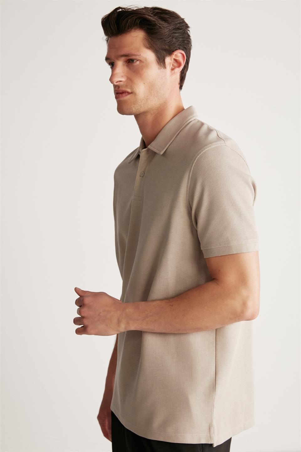 LAPORTE Örme Regular Taş Rengi  T-Shirt