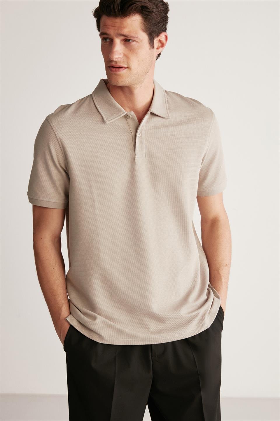 LAPORTE Örme Regular Taş Rengi  T-Shirt