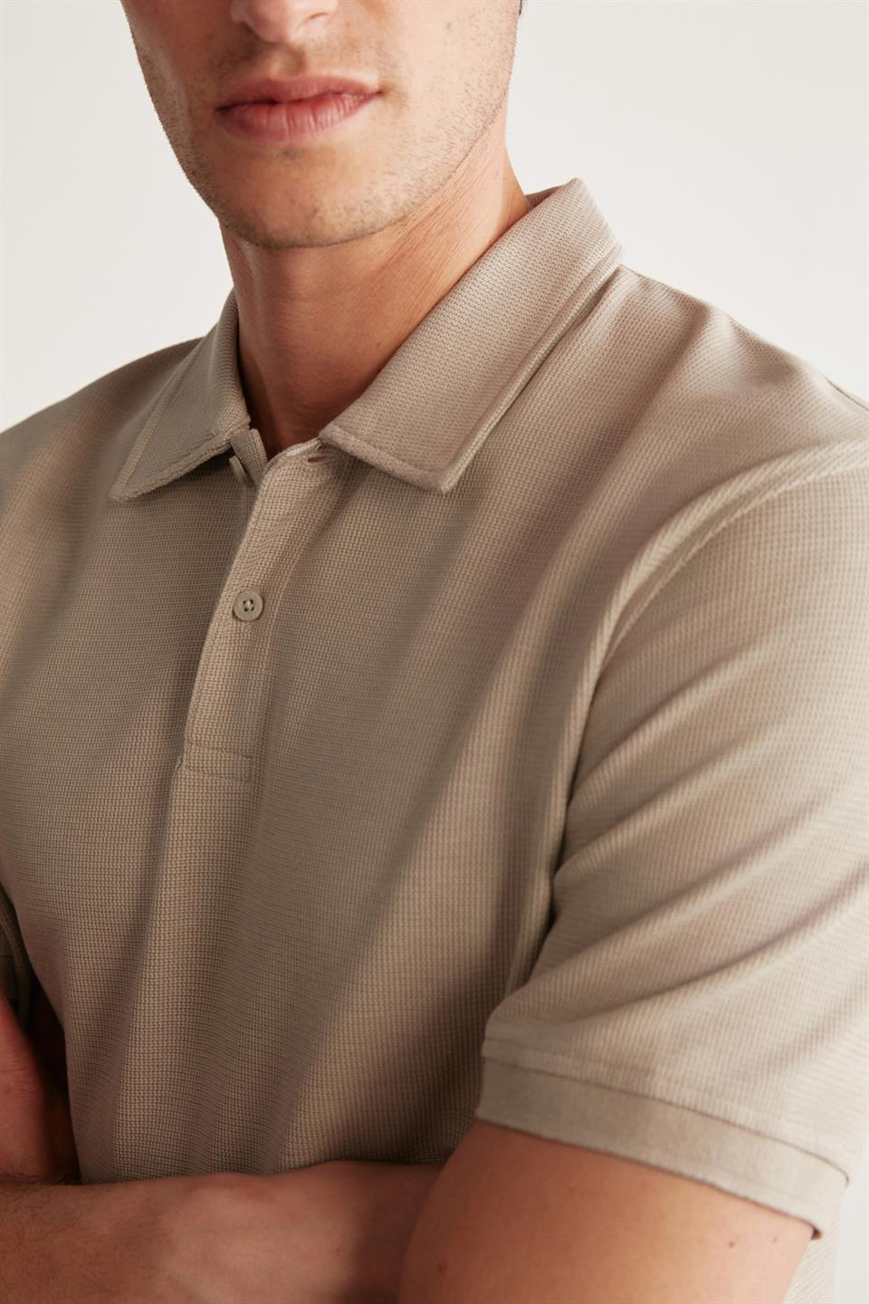 LAPORTE Örme Regular Taş Rengi  T-Shirt