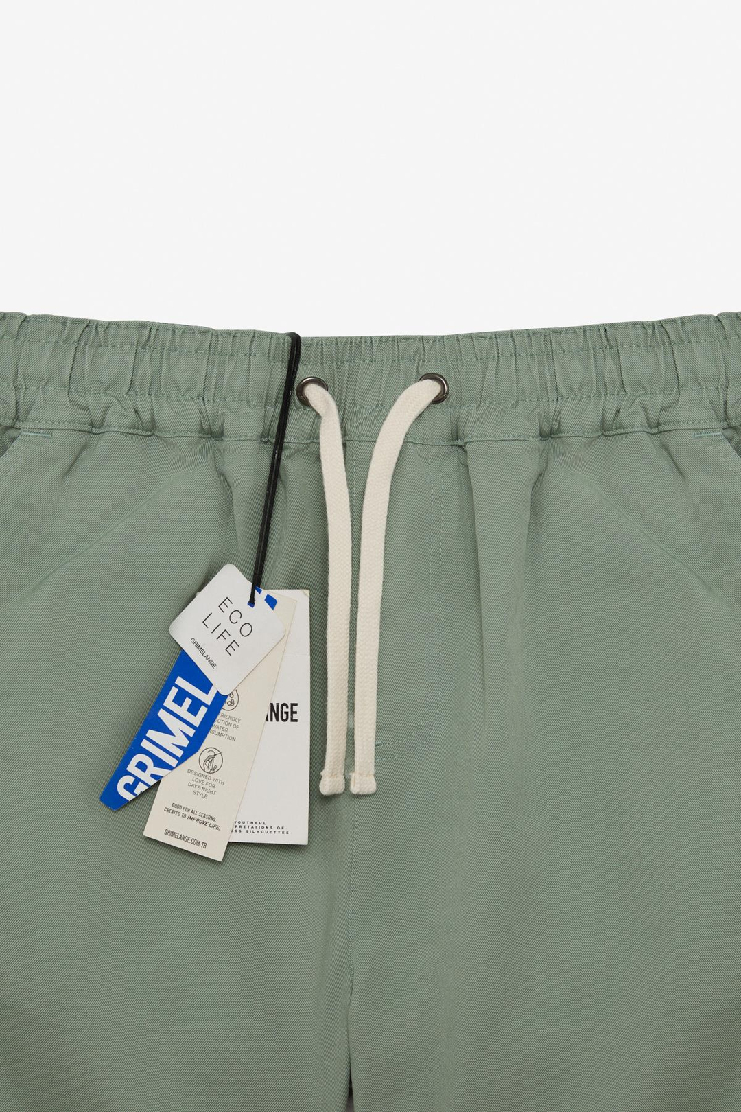 LASPER Erkek Likralı Yanları Cepli Beli Lastikli Relaxed Fit Yeşil Şort
