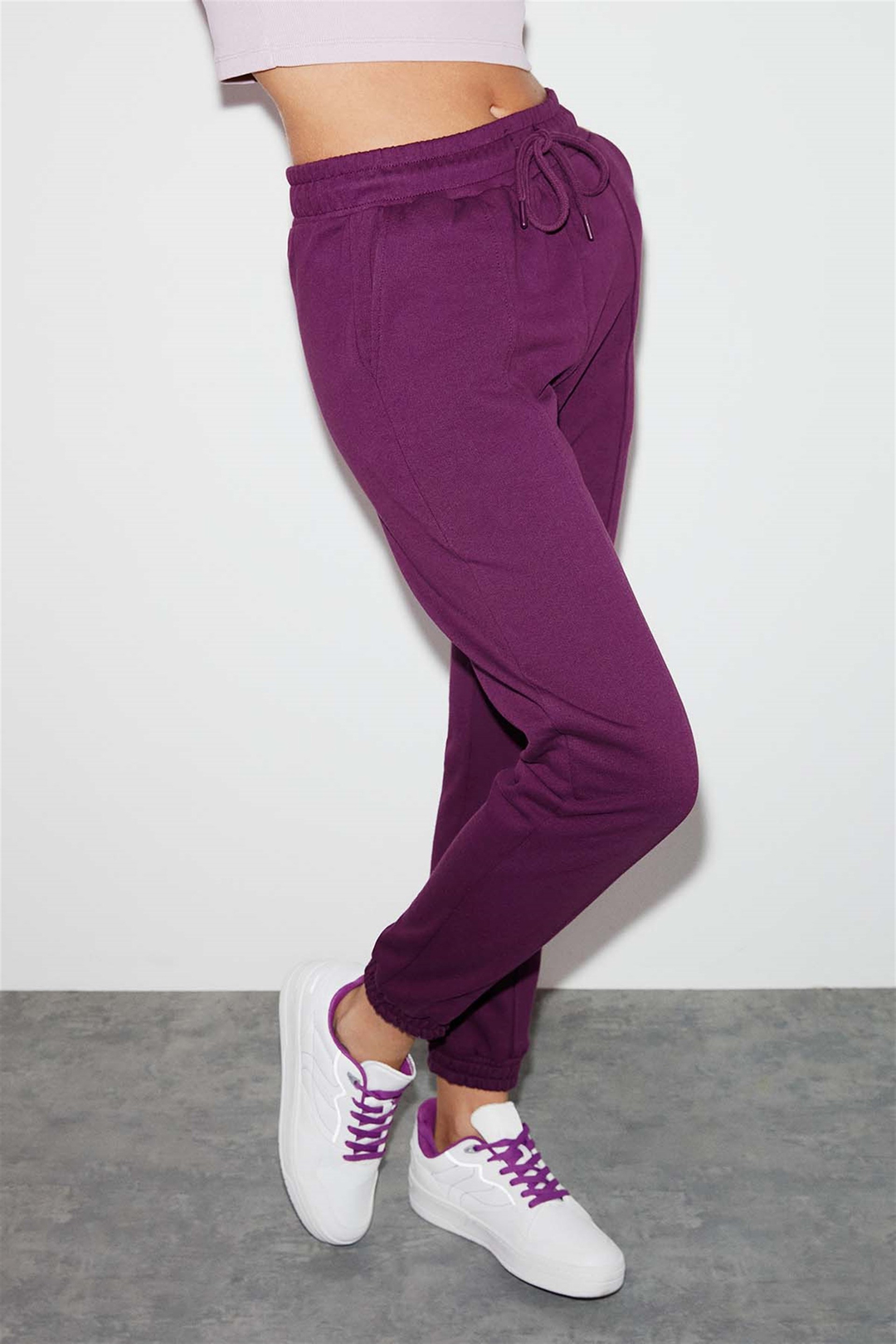 LAWRENCE Örme Comfort Fit Mor  Eşofman Altı