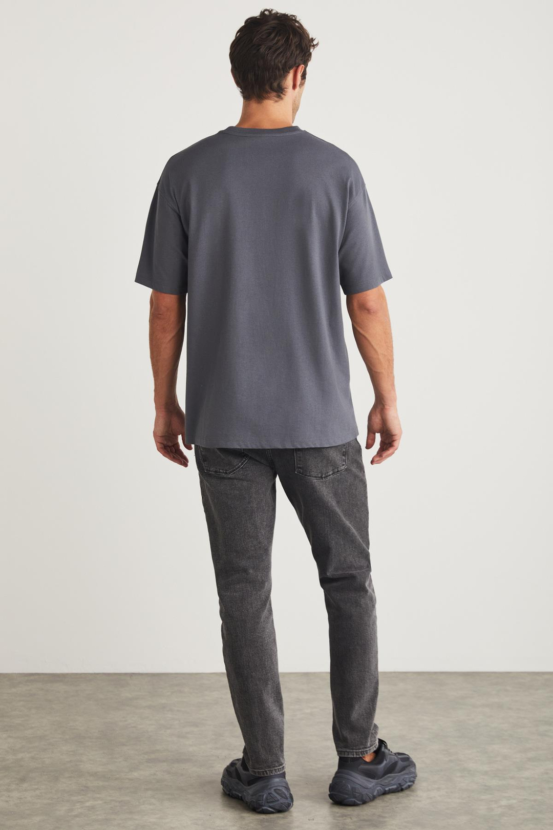 LEAF  Relaxed Gri Tekli T-Shirt