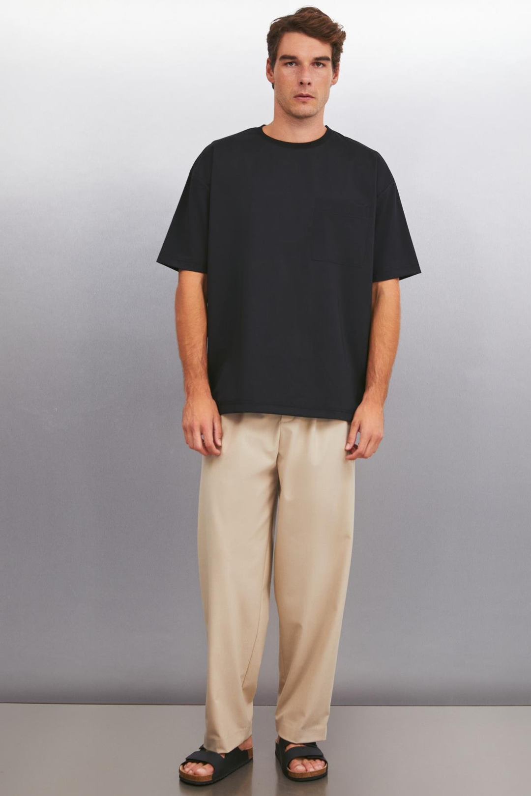 LEART Regular Regular Siyah Tekli T-Shirt
