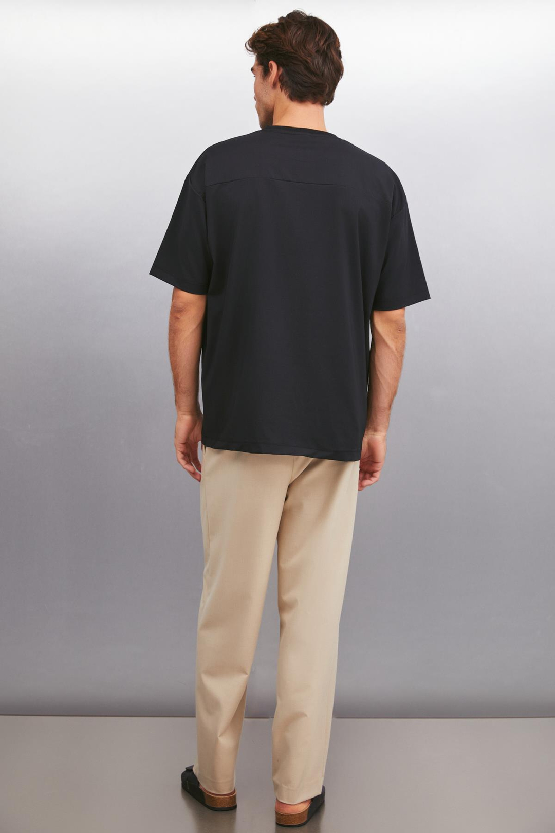 LEART Regular Regular Siyah Tekli T-Shirt