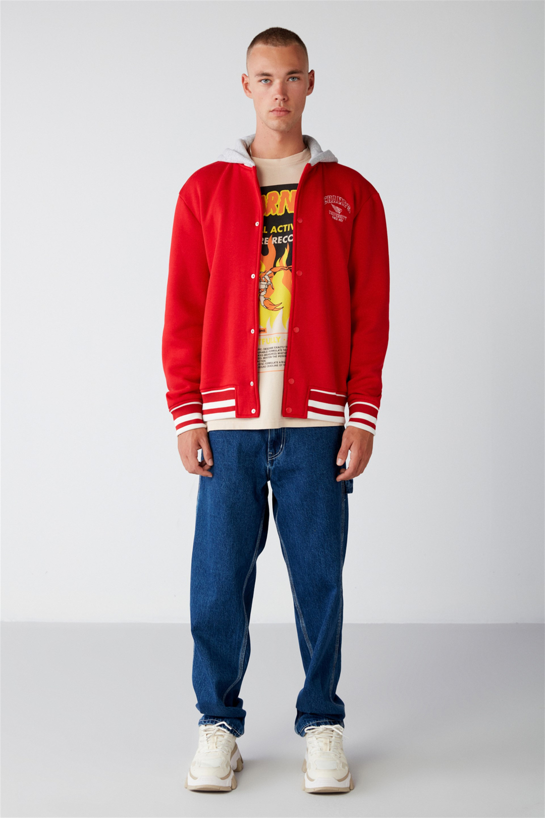 LEON Örme Oversize Kırmızı  Sweatshirt