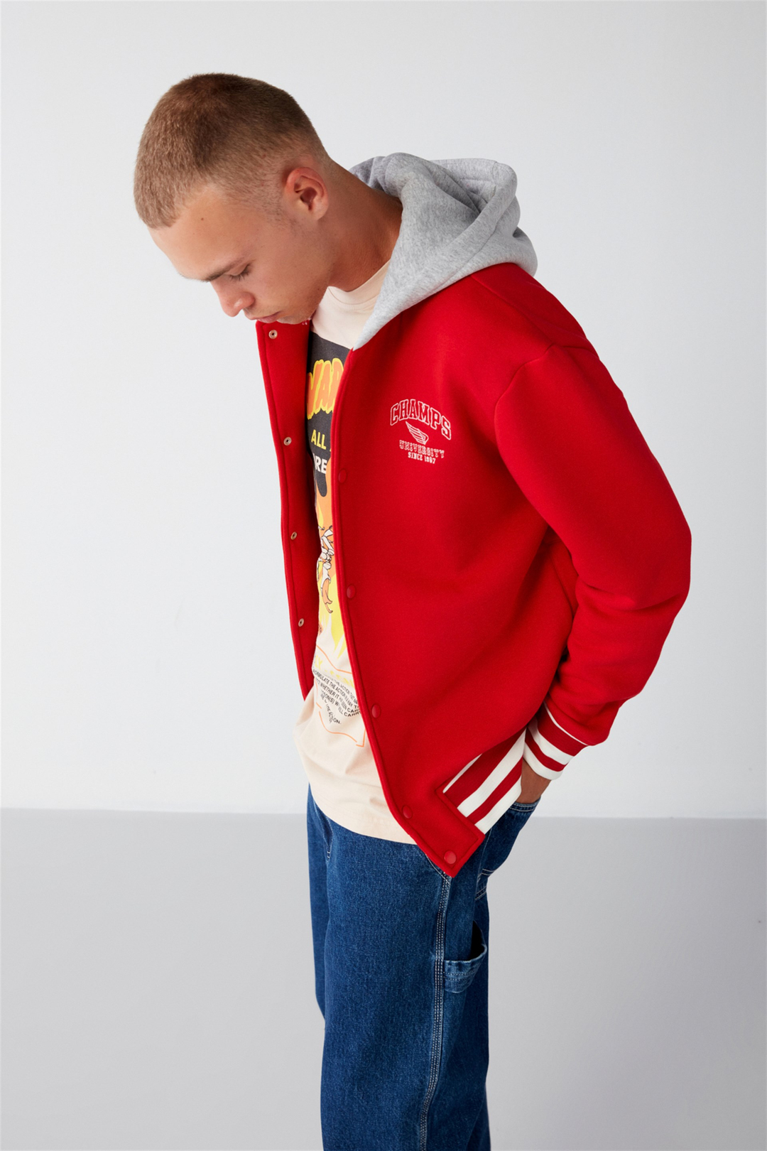 LEON Örme Oversize Kırmızı  Sweatshirt